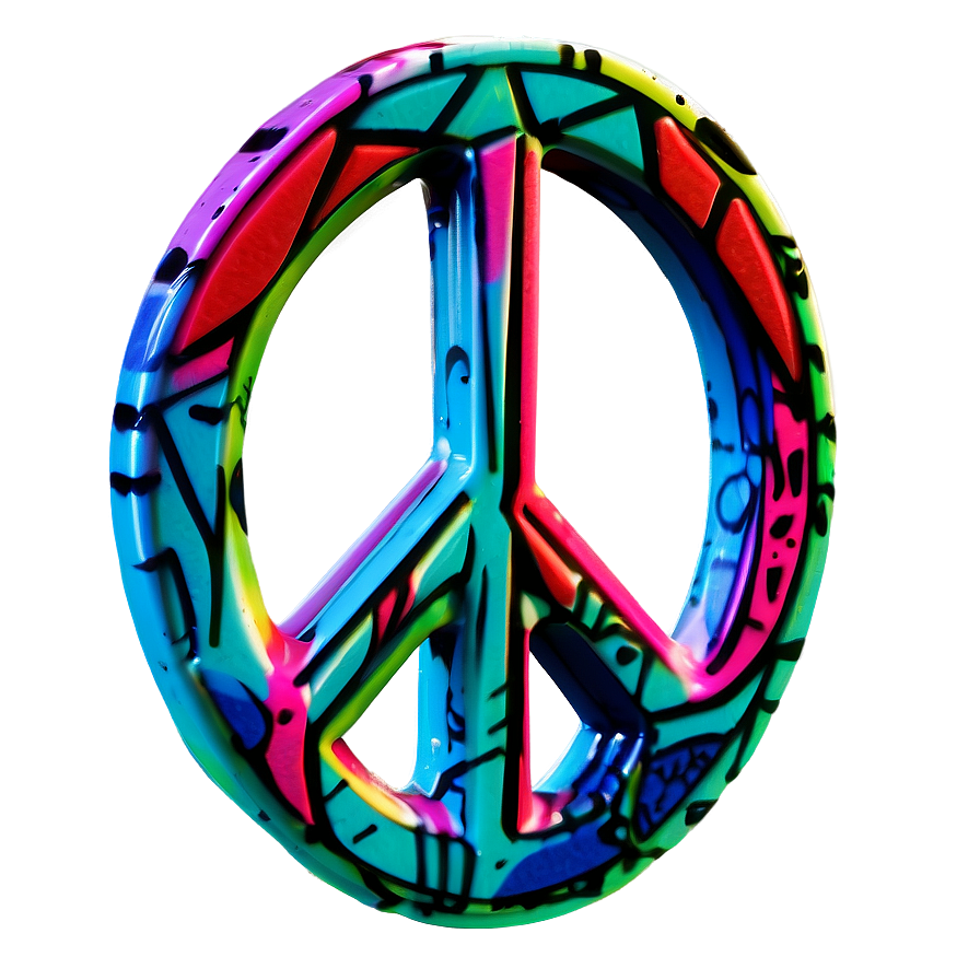 Graffiti Style Peace Sign Png Kvu60 PNG Image