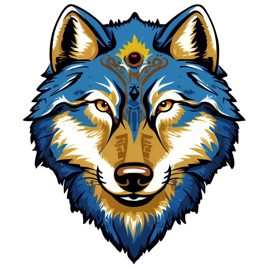 Graffiti Style Wolf Face Png Mer PNG Image