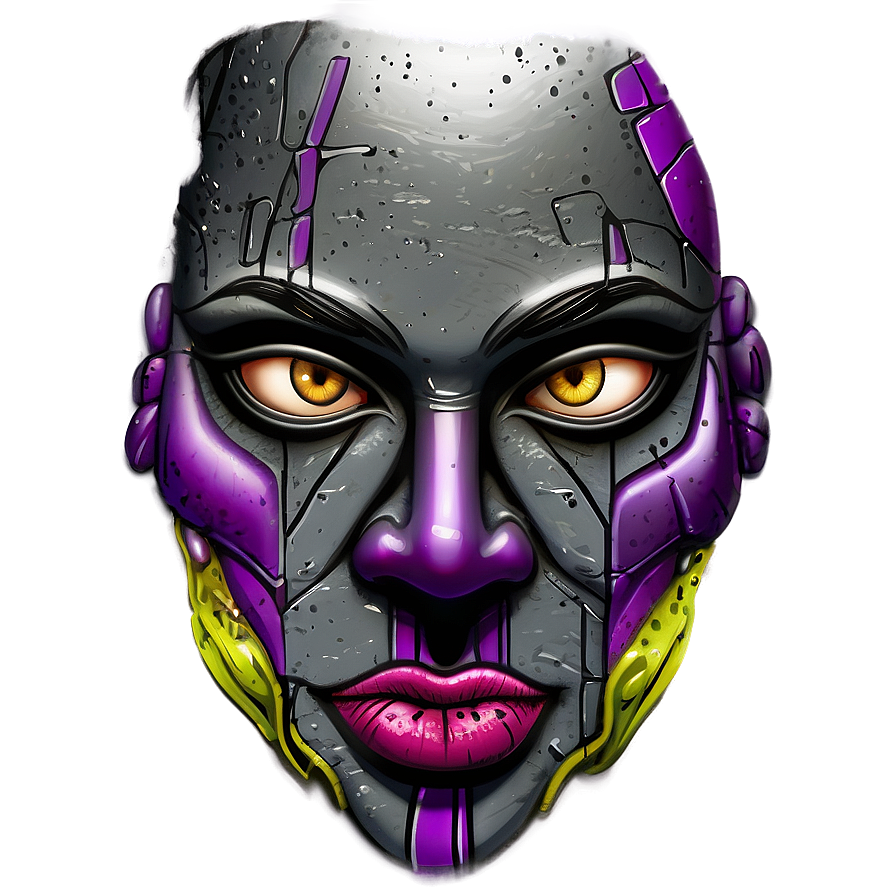 Graffiti Wall Face Png Mel PNG Image