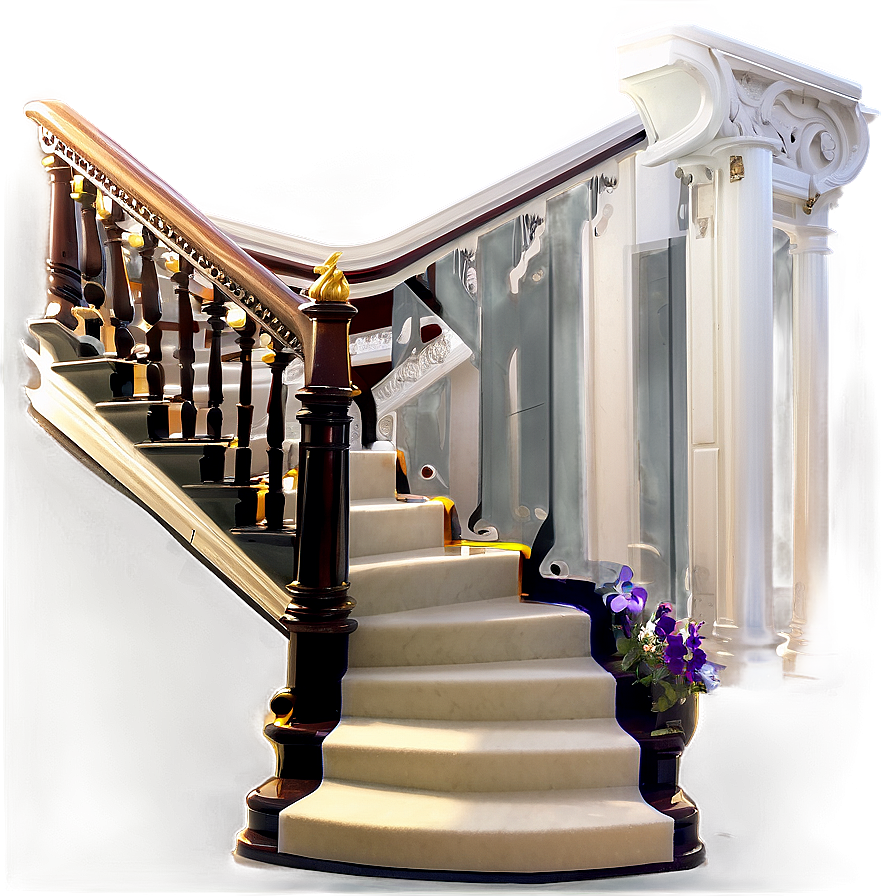 Grandiose Mansion Staircase Png Xlv PNG Image