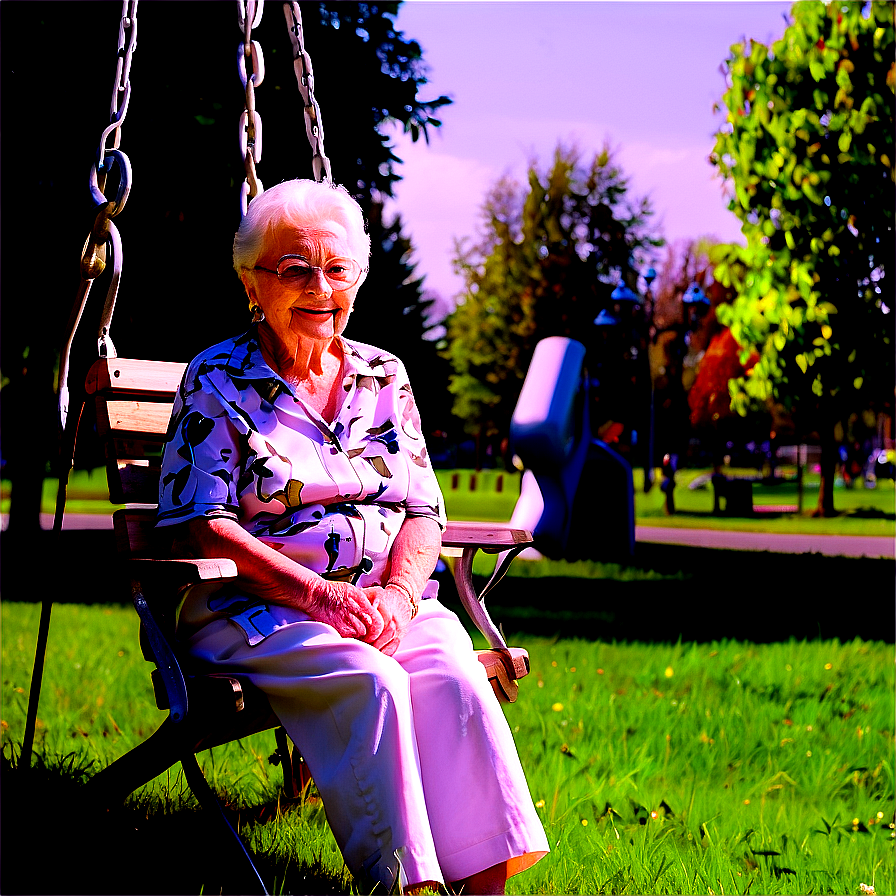 Grandma At The Park Png Wyh PNG Image