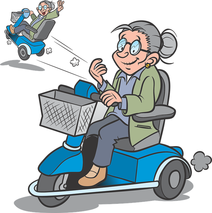 Grandmaand Grandpaon Mobility Scooters PNG Image