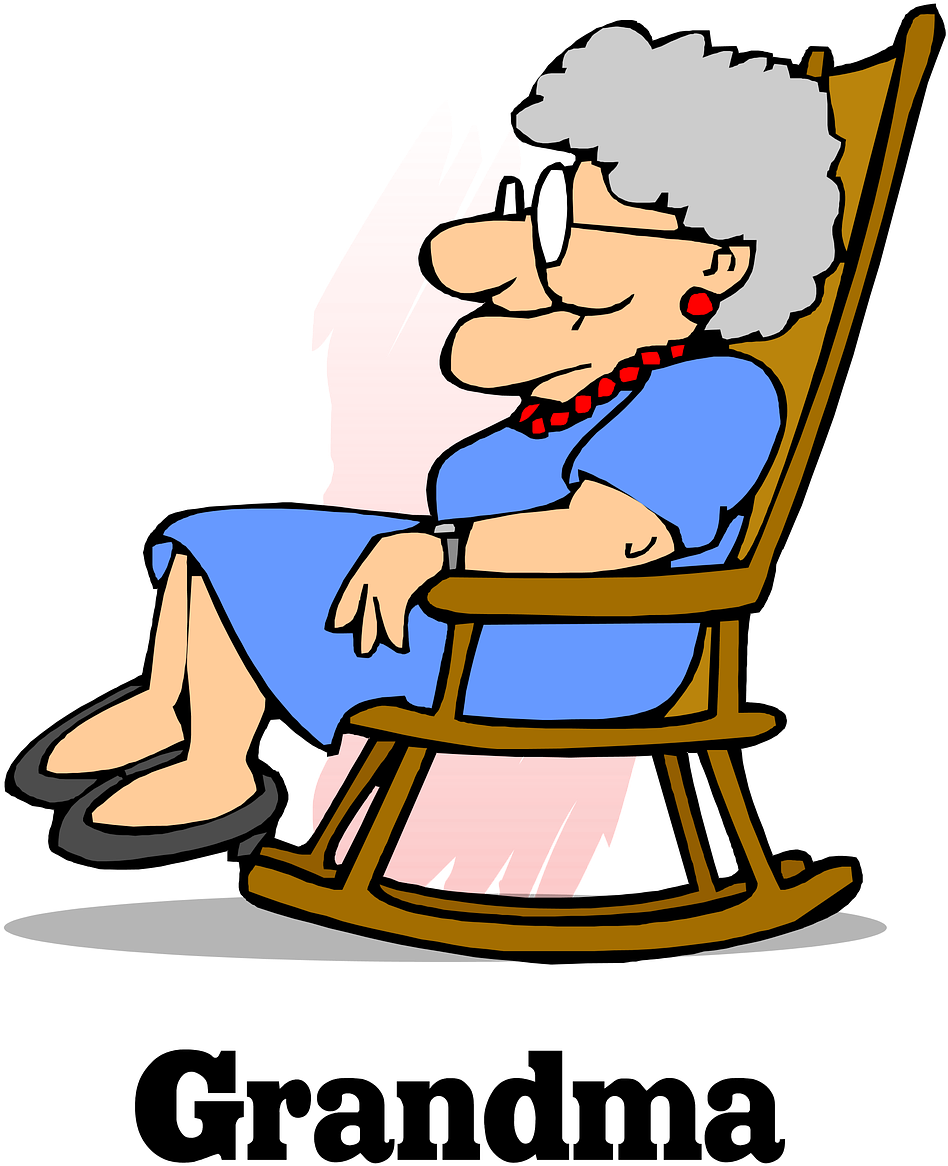 Grandmain Rocking Chair Cartoon PNG Image