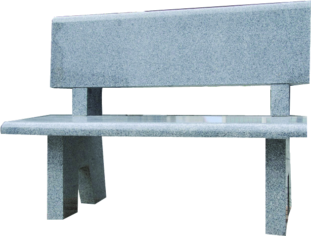 Granite Park Bench Isolated PNG Image