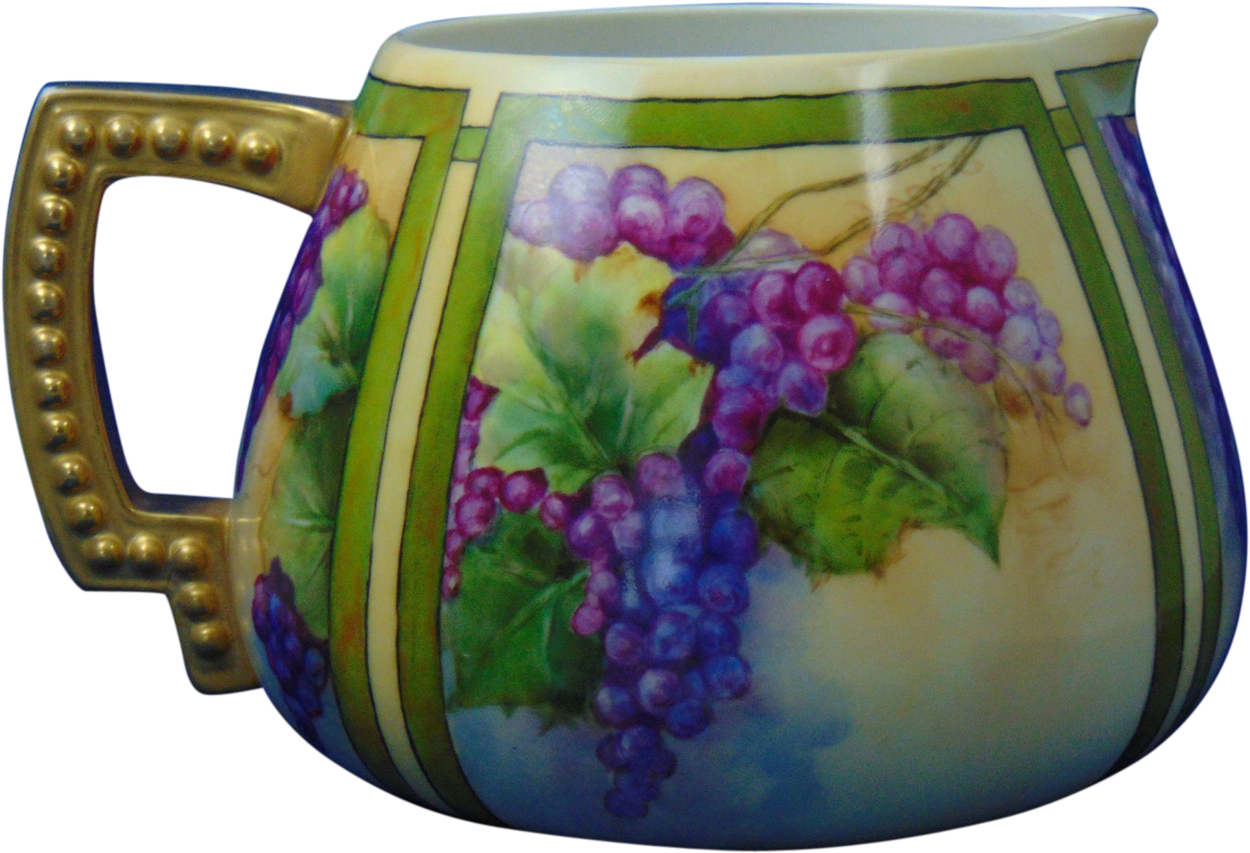 Grape Decorated Ceramic Mug PNG Image