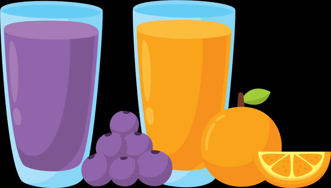 Grapeand Orange Juice Illustration PNG Image