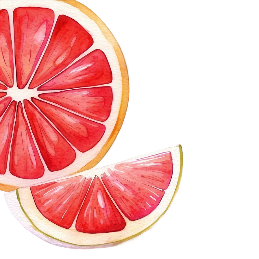 Grapefruit Watercolor Art Png Ujb PNG Image