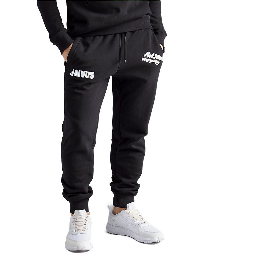 Graphic Black Sweatpants Png Riy PNG Image