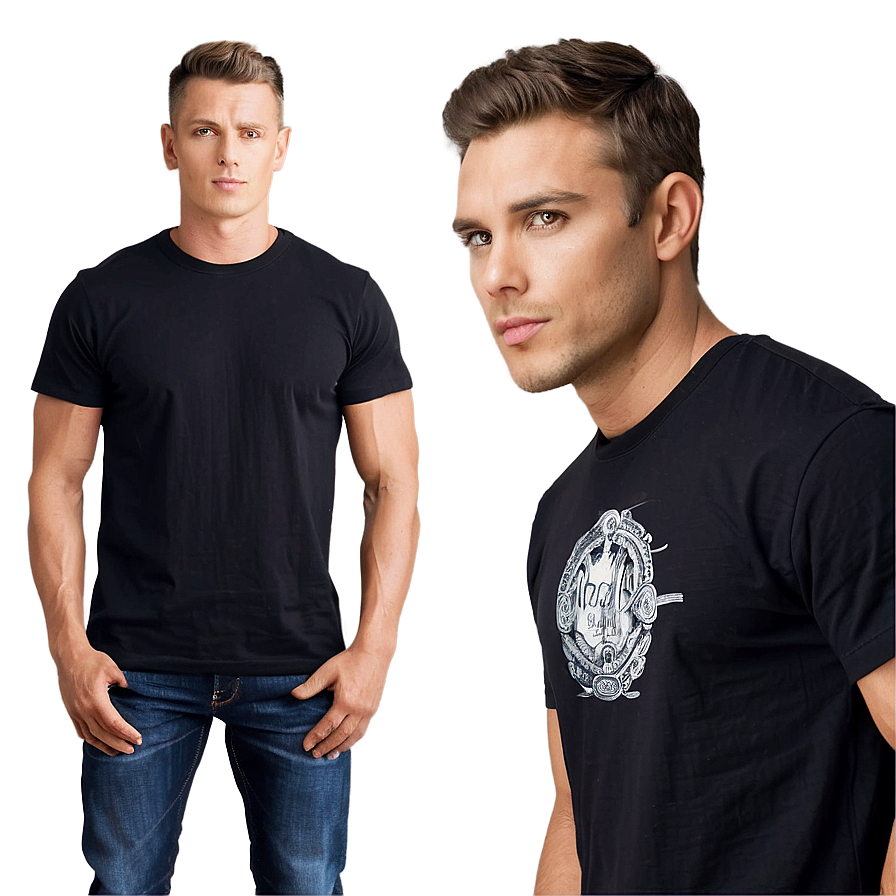 Graphic Black T Shirt Png Eaf PNG Image