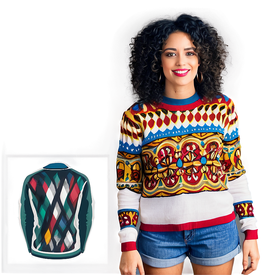 Graphic Sweater Styles Png Hph PNG Image