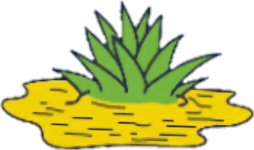 Grassy Patch Cartoon Sticker PNG Image