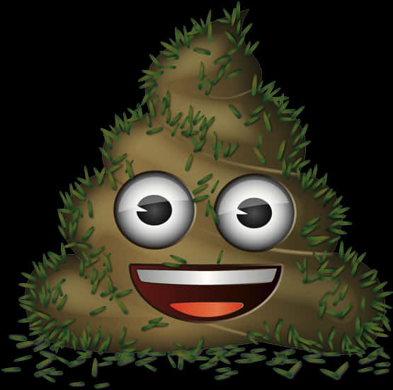 Grassy Poop Emoji Fun PNG Image