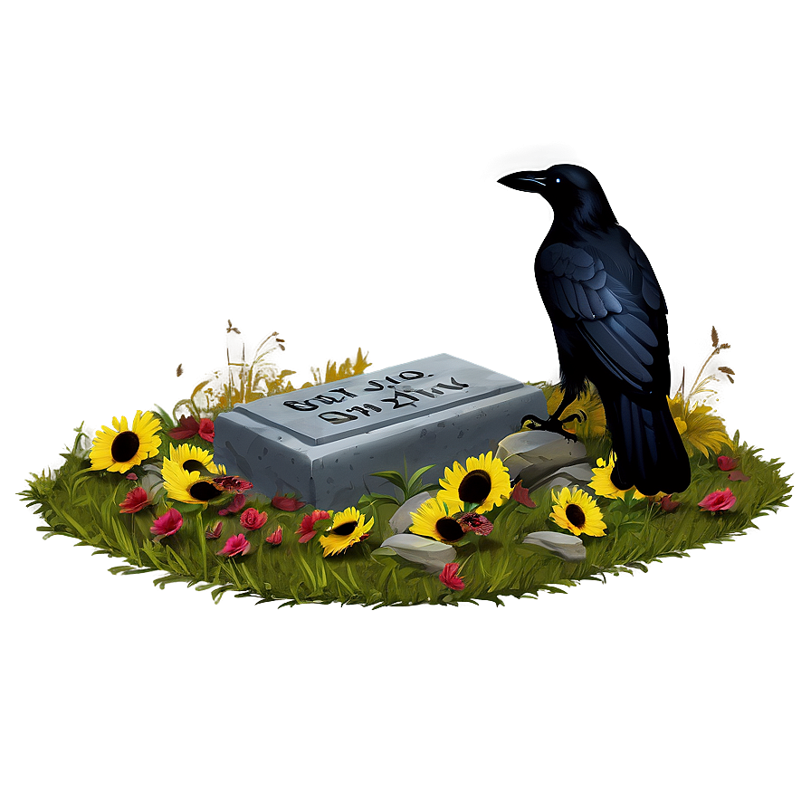 Grave With Crow Png 05242024 PNG Image