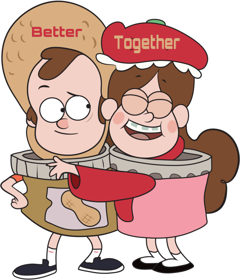 Gravity Falls Better Together Peanut Butter Jelly Costume PNG Image