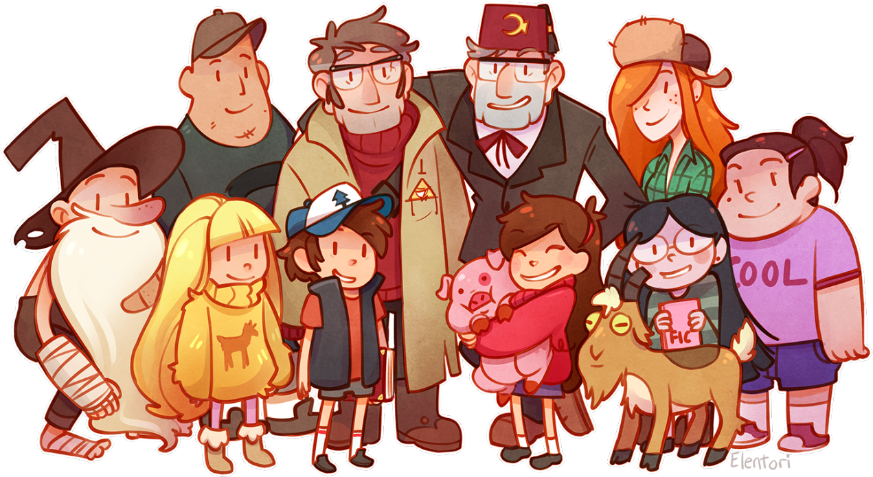 Gravity Falls Group Artwork PNG Image