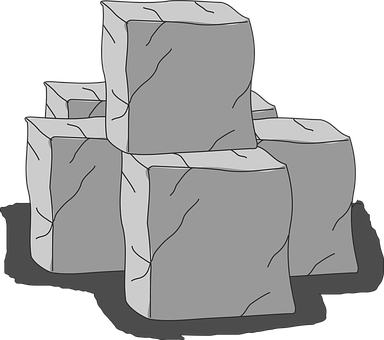 Gray Boulders Illustration PNG Image