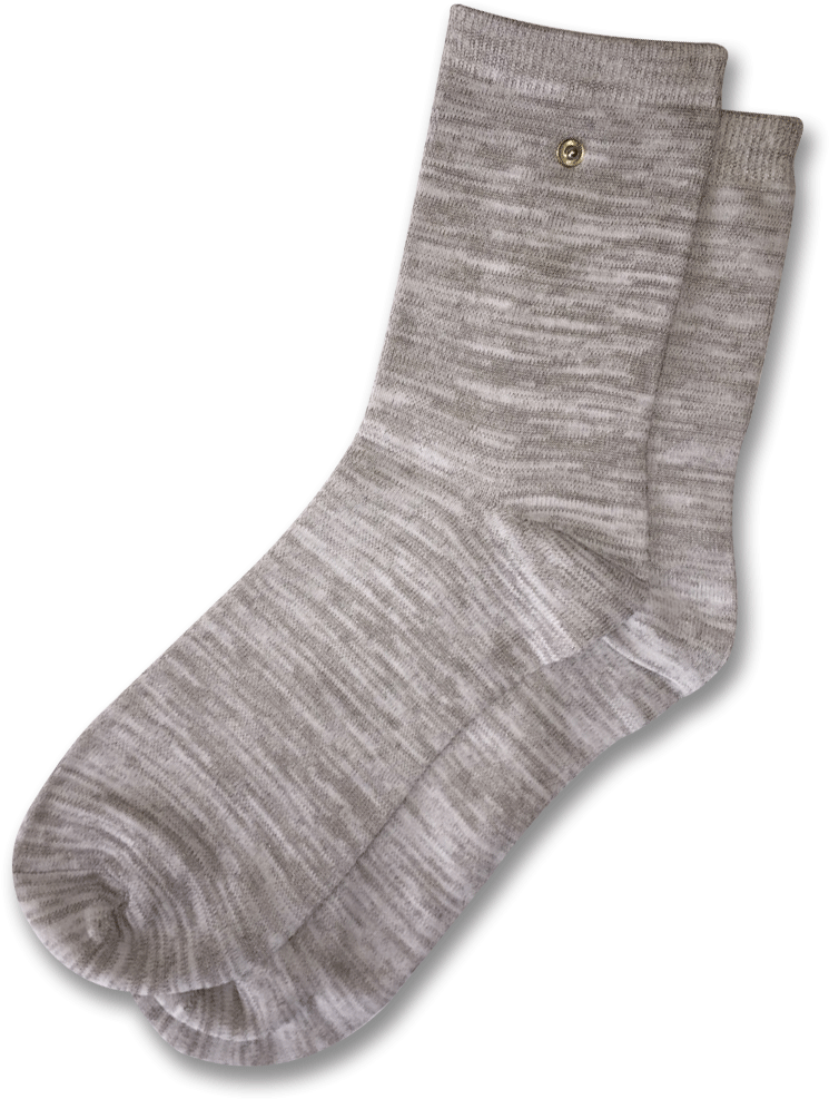 Gray Striped Crew Sock PNG Image