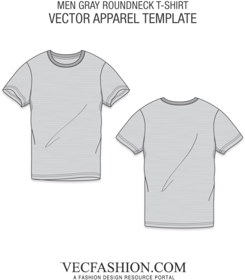 Gray T Shirt Template Vector PNG Image