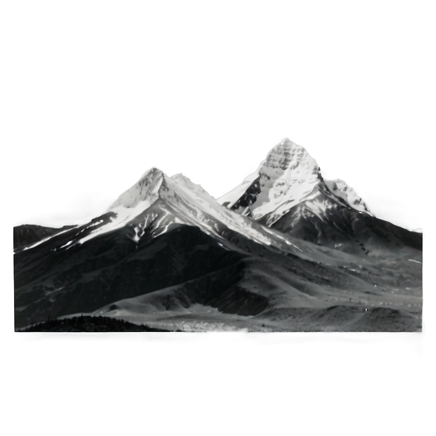 Grayscale Mountain Range Png Hpo PNG Image