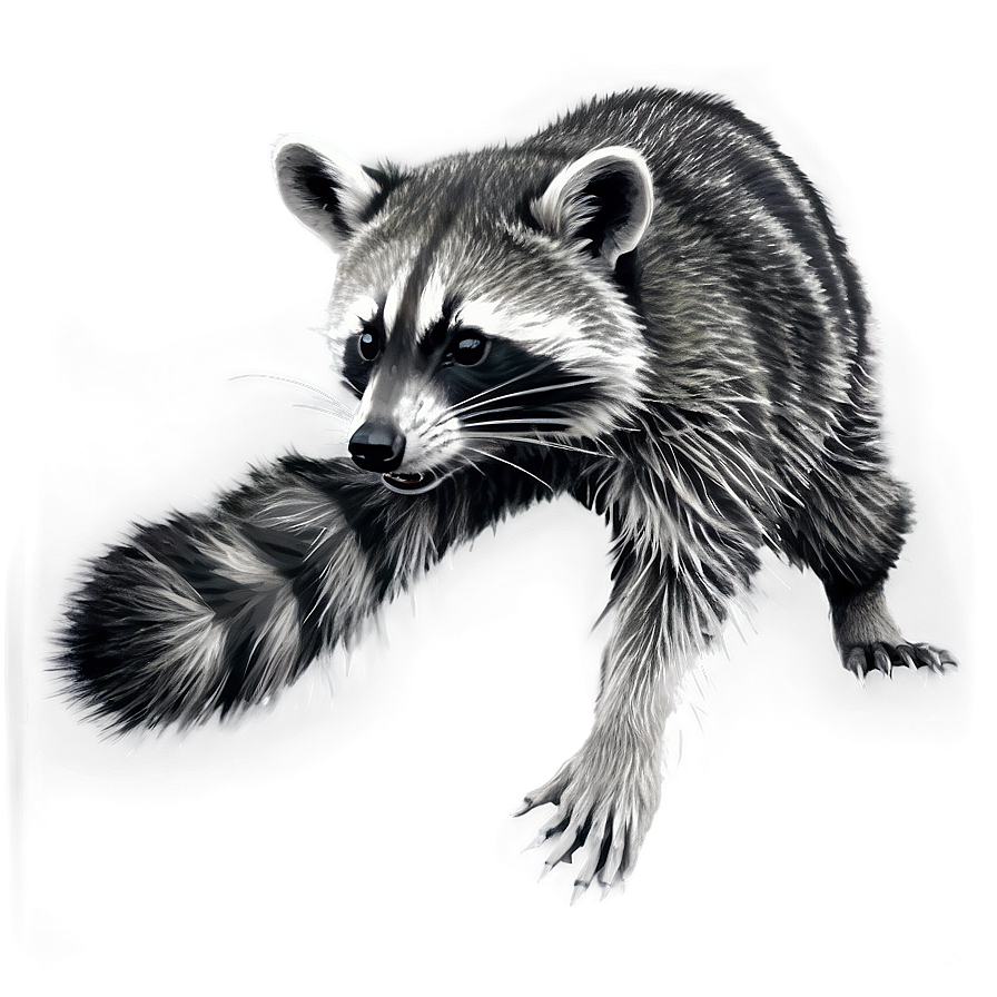 Grayscale Raccoon Sketch Png 82 PNG Image