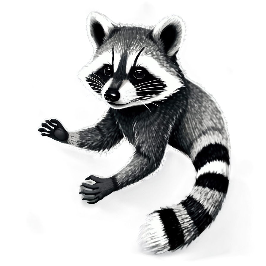 Grayscale Raccoon Sketch Png Nxo PNG Image