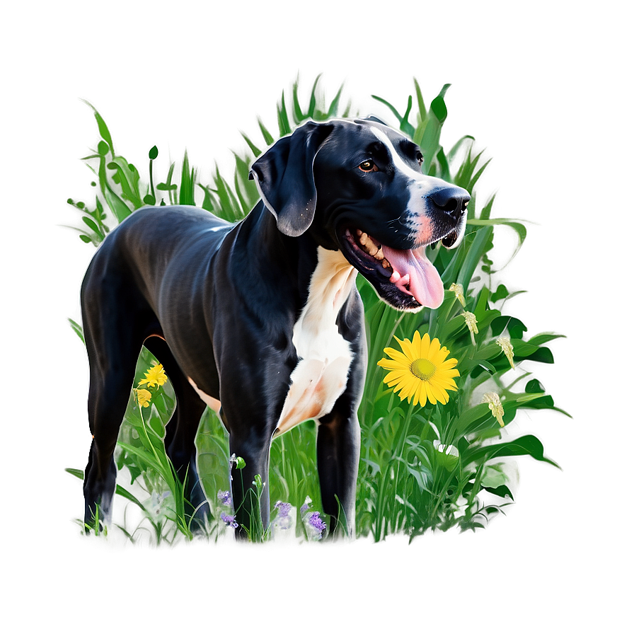 Great Dane With Flowers Png 06212024 PNG Image