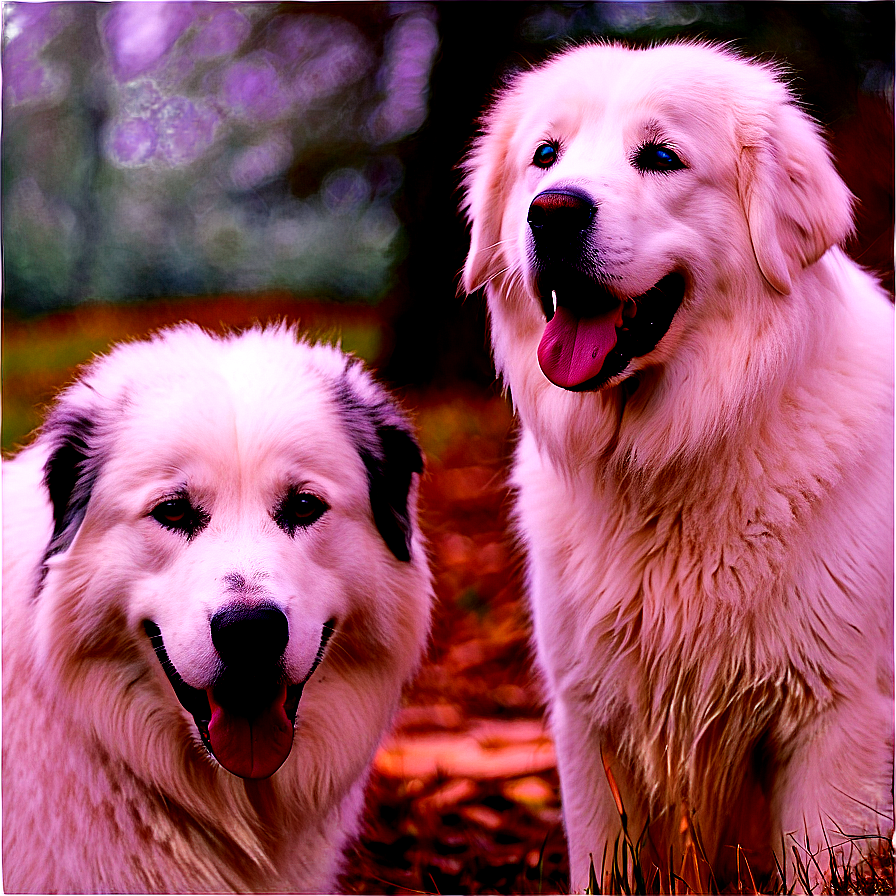 Great Pyrenees Enjoying Outdoors Png Mbb50 PNG Image