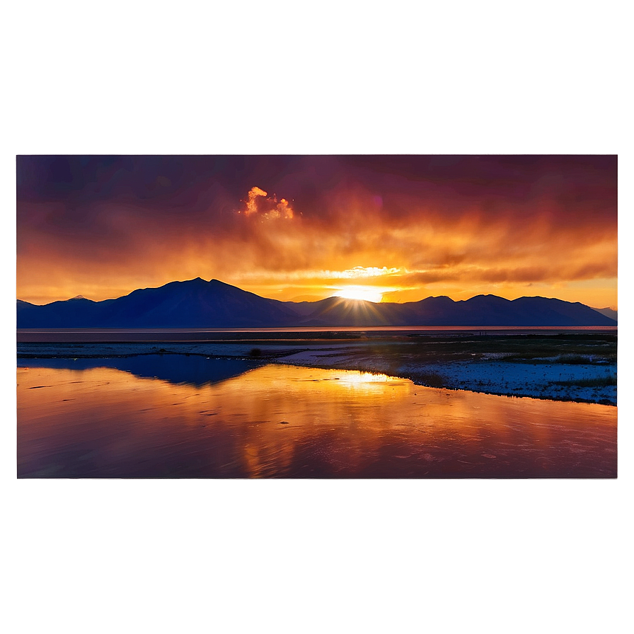 Great Salt Lake Sunset Png Sjp87 PNG Image