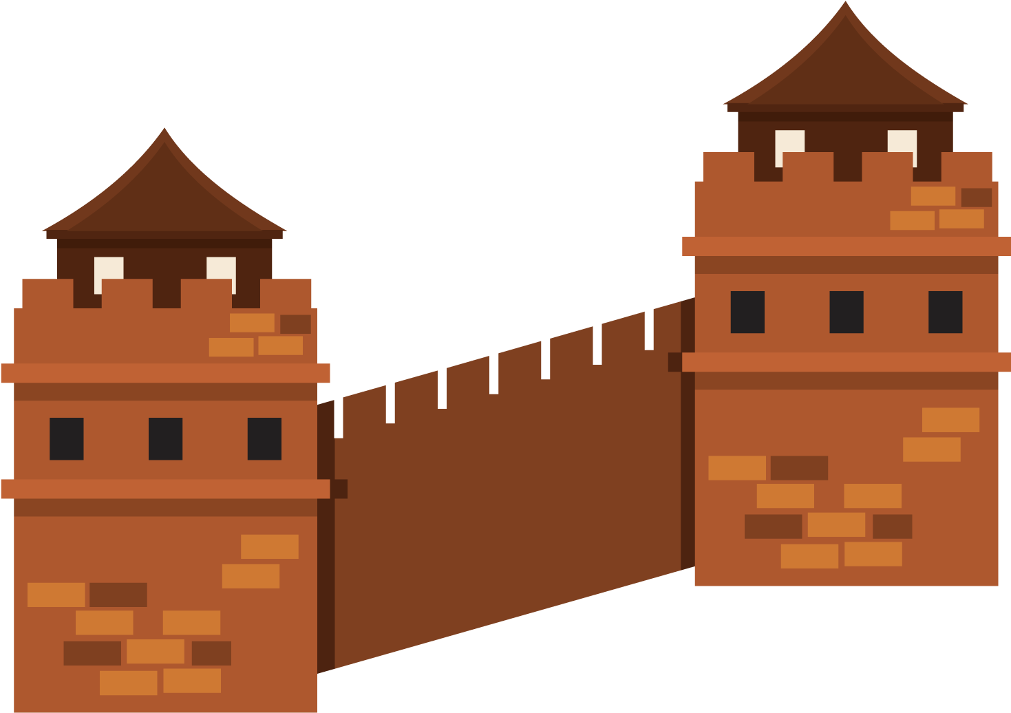 Great Wallof China Pixel Art PNG Image