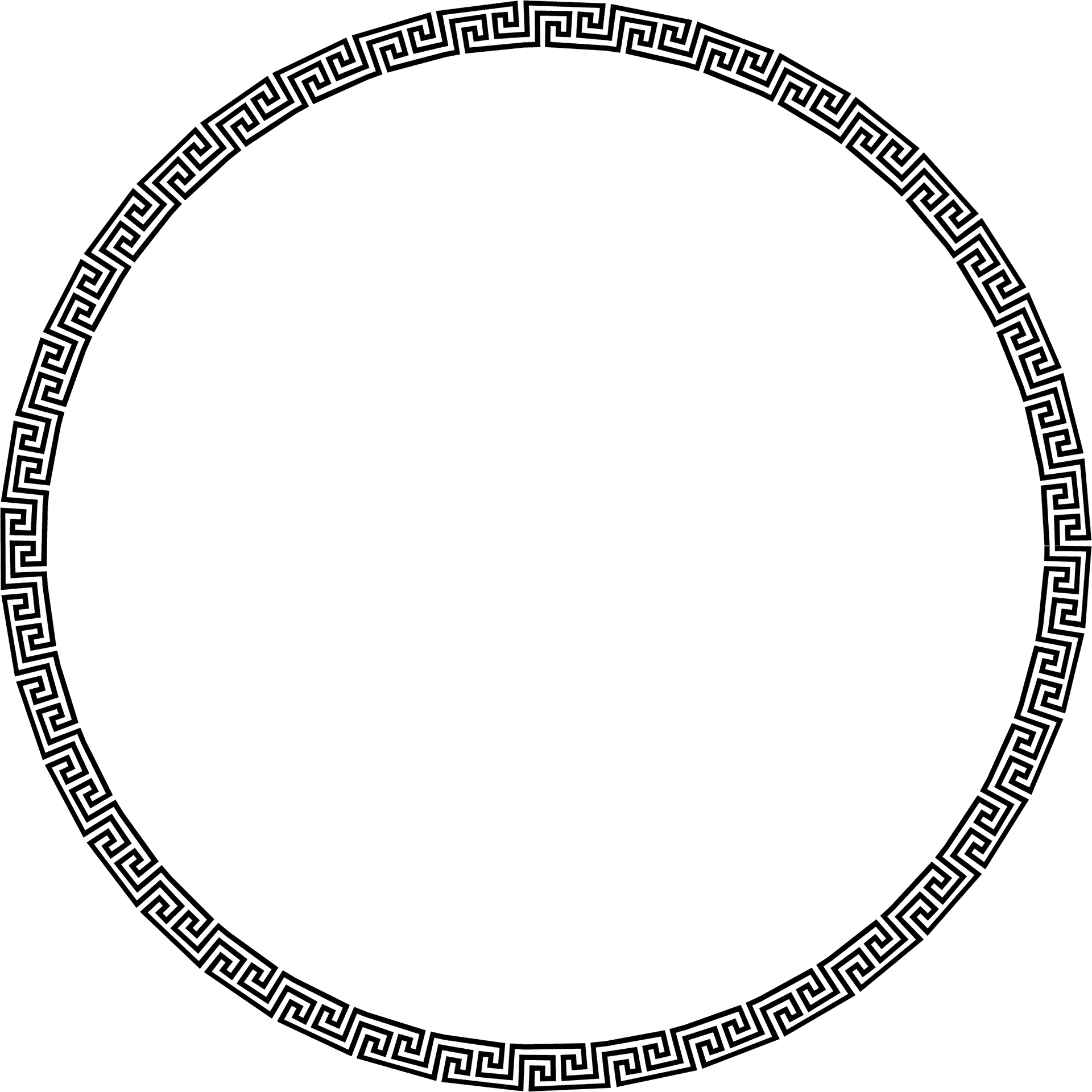 Greek Key Circle Border Design PNG Image