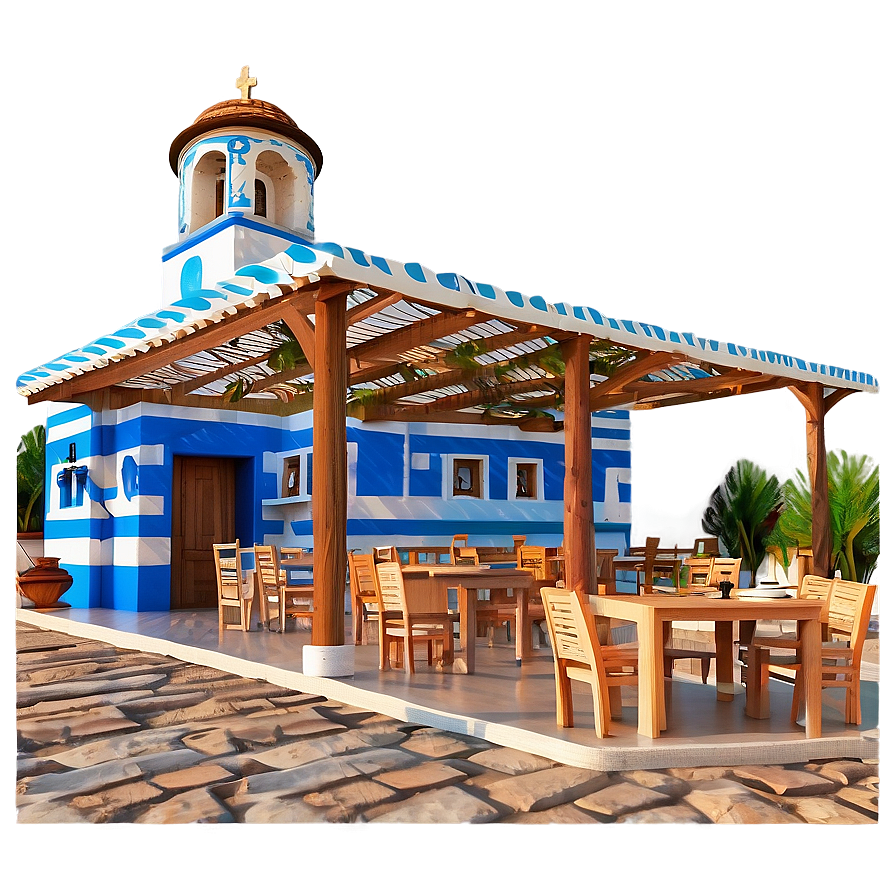 Greek Taverna Scene Png Oro92 PNG Image