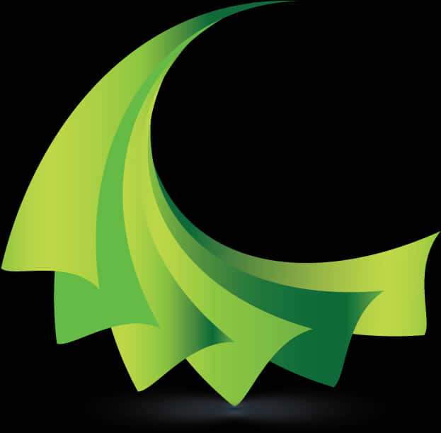 Green Abstract Wave Design.png PNG Image