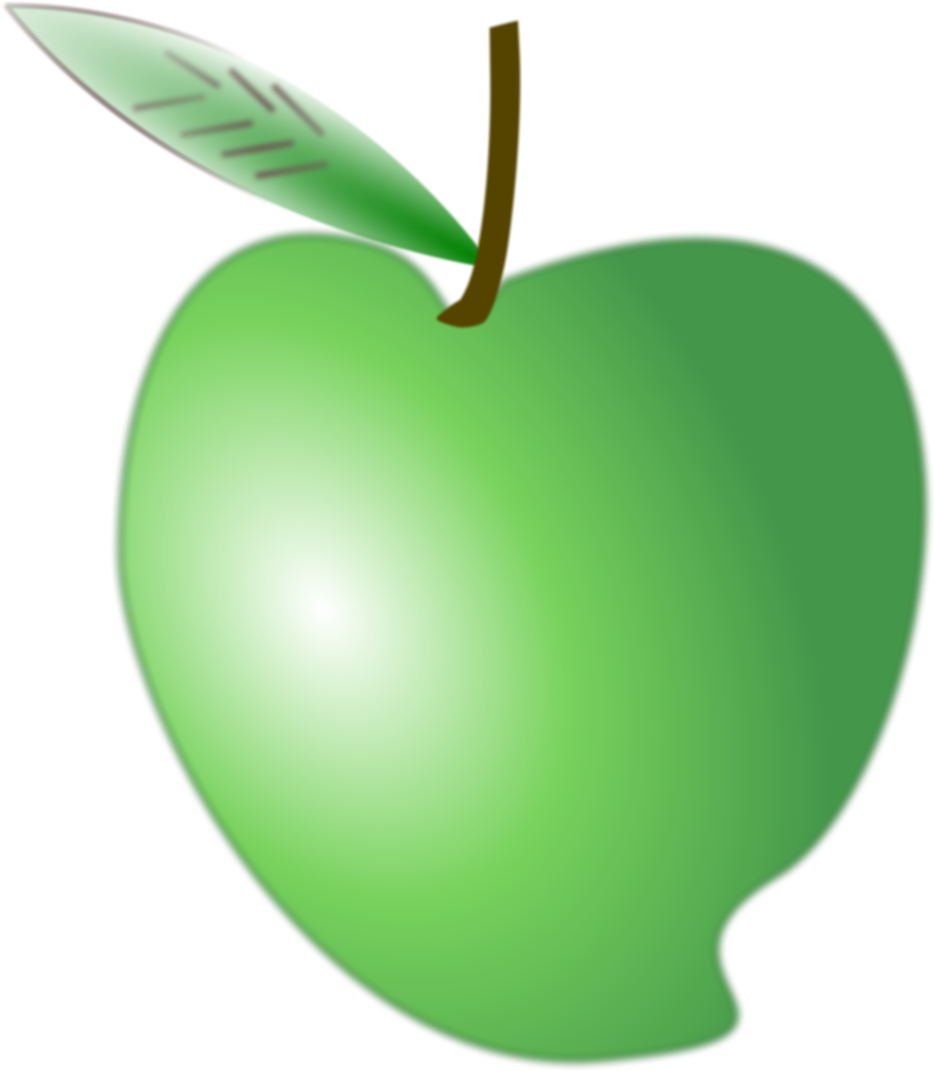 Green Apple Vector Illustration PNG Image