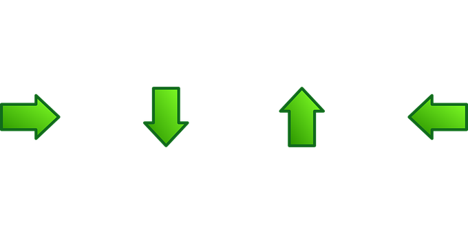 Green Arrows Directional Set PNG Image