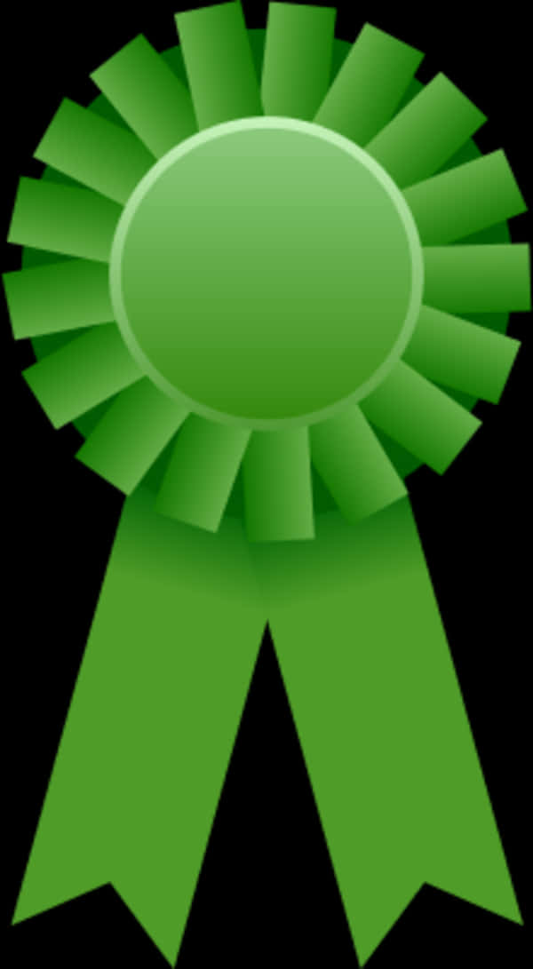 Green Award Ribbon Graphic PNG Image