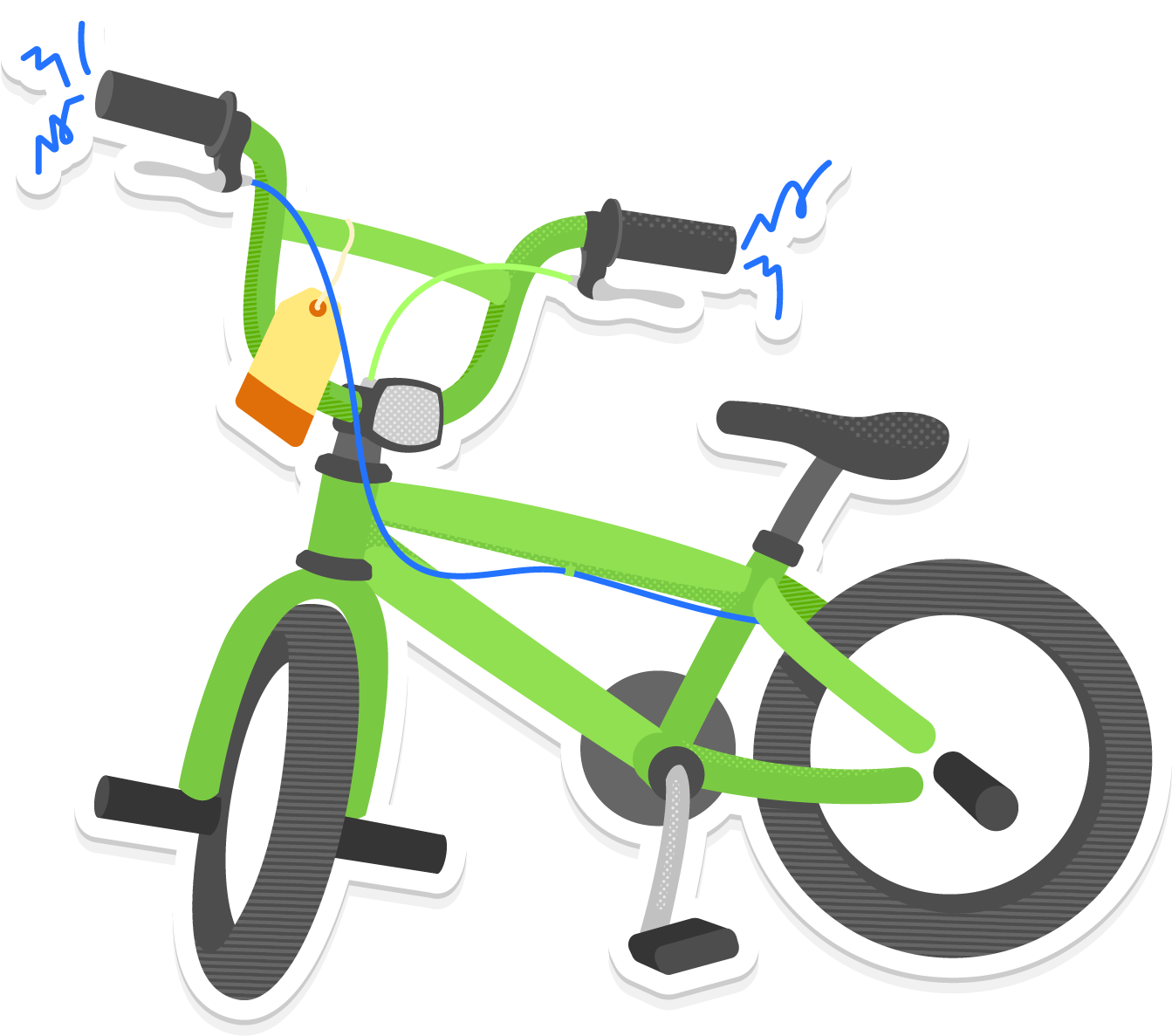 Green B M X Bike Illustration PNG Image