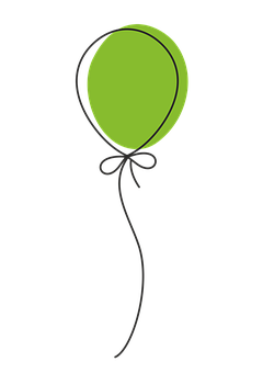 Green Balloon Black Background PNG Image