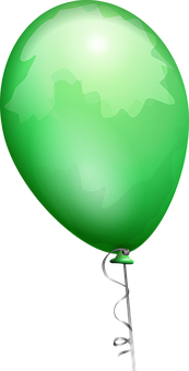 Green Balloon Illustration PNG Image