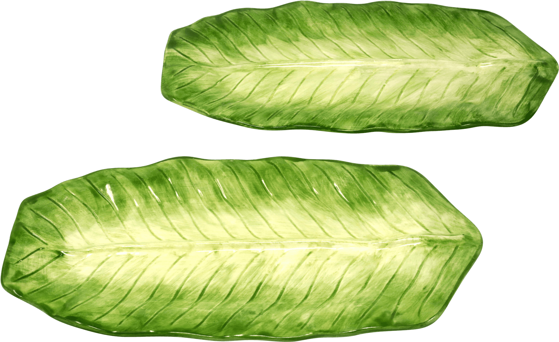 Green Banana Leaves Isolated PNG Image