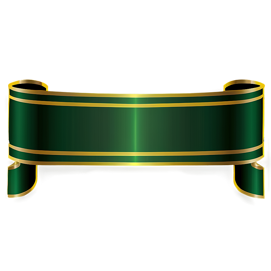 Green Banner D PNG Image