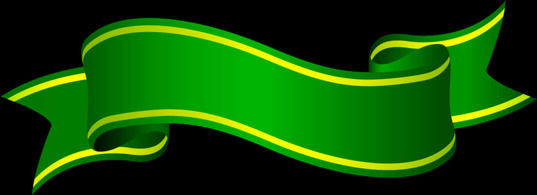 Green Banner Ribbon Graphic PNG Image