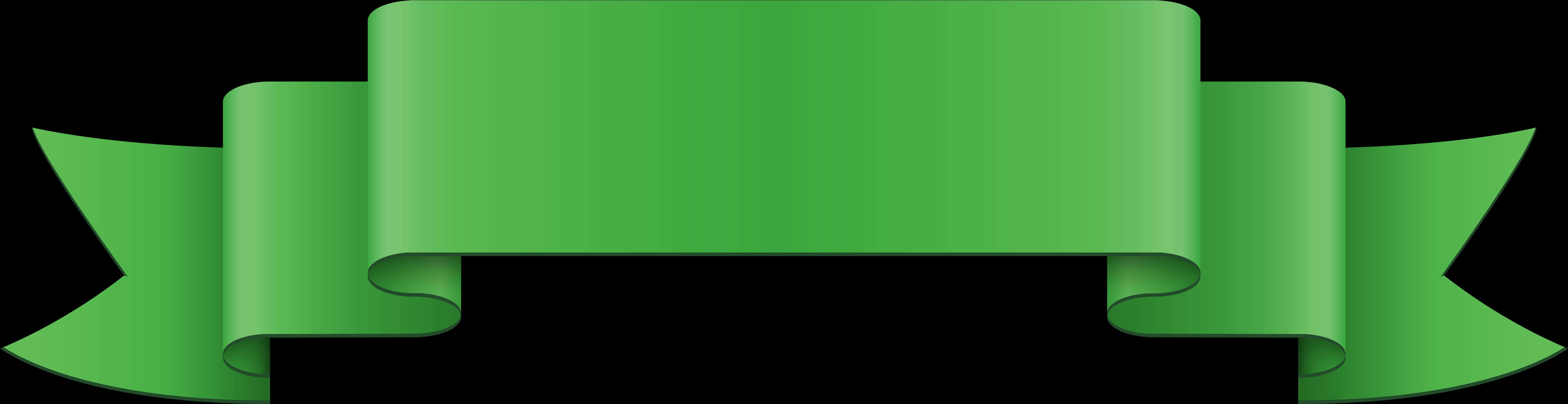 Green Banner Ribbon Graphic PNG Image