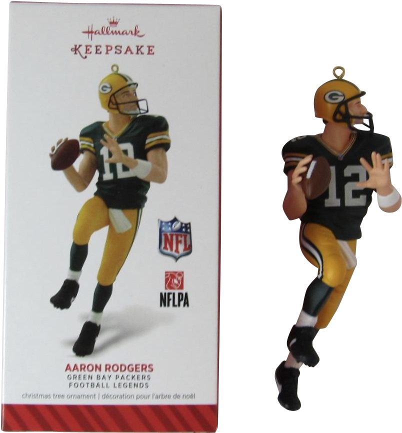 Green Bay Packers Quarterback Ornament PNG Image