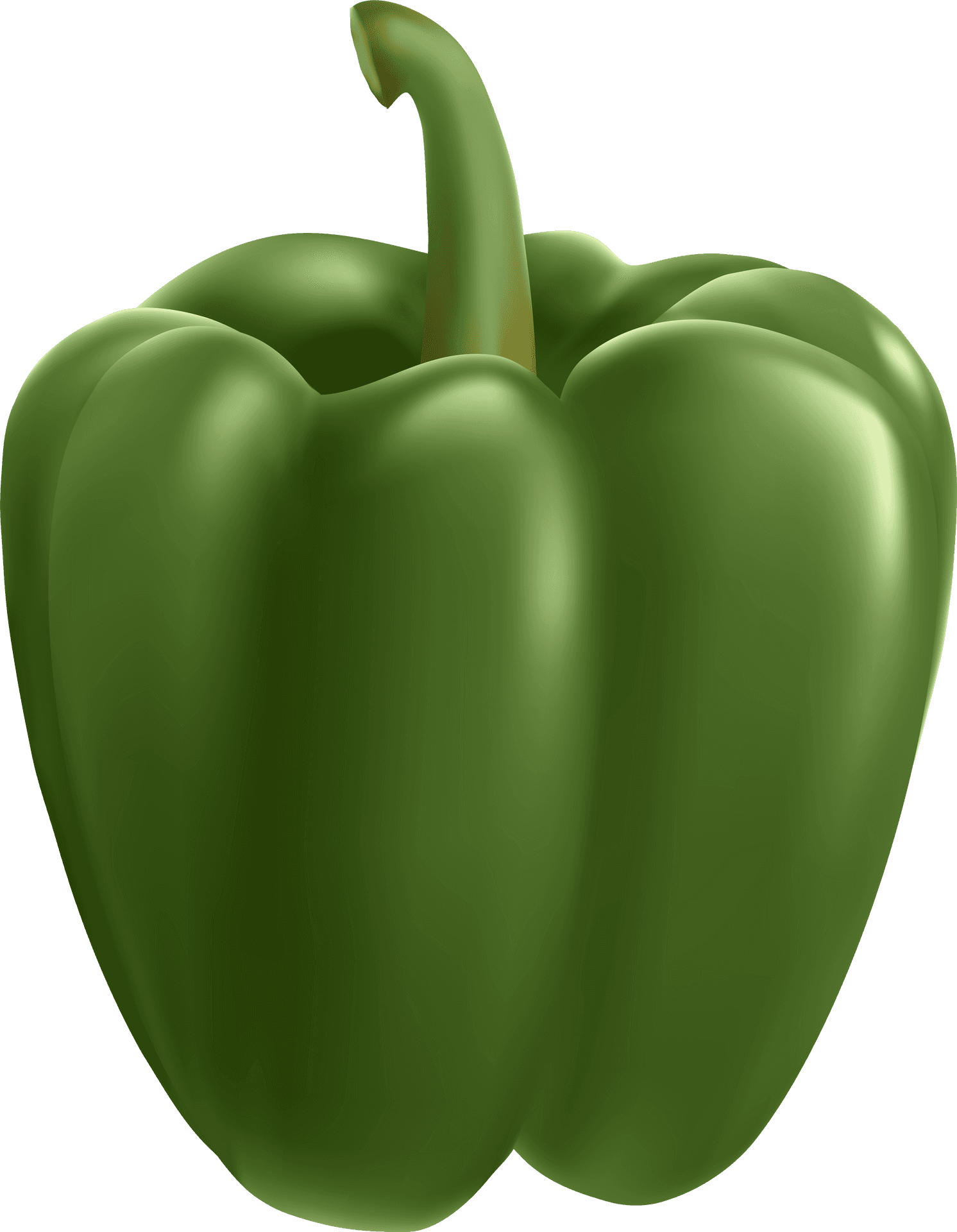 Green Bell Pepper Graphic PNG Image