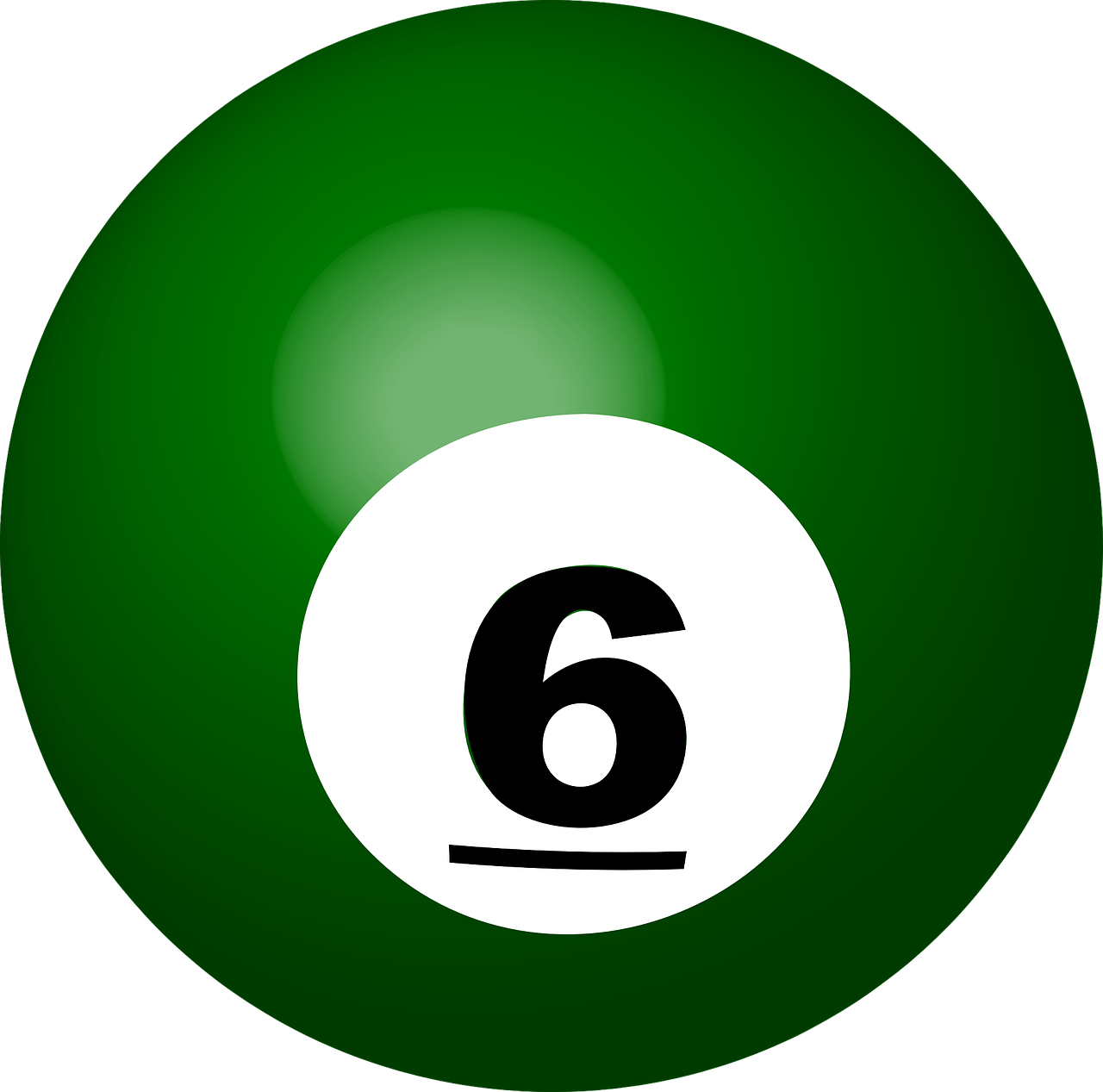 Green Billiard Ball Number6 PNG Image