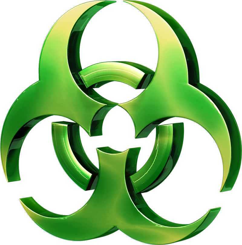 Green Biohazard Symbol3 D PNG Image