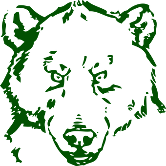 Green Black Bear Graphic PNG Image