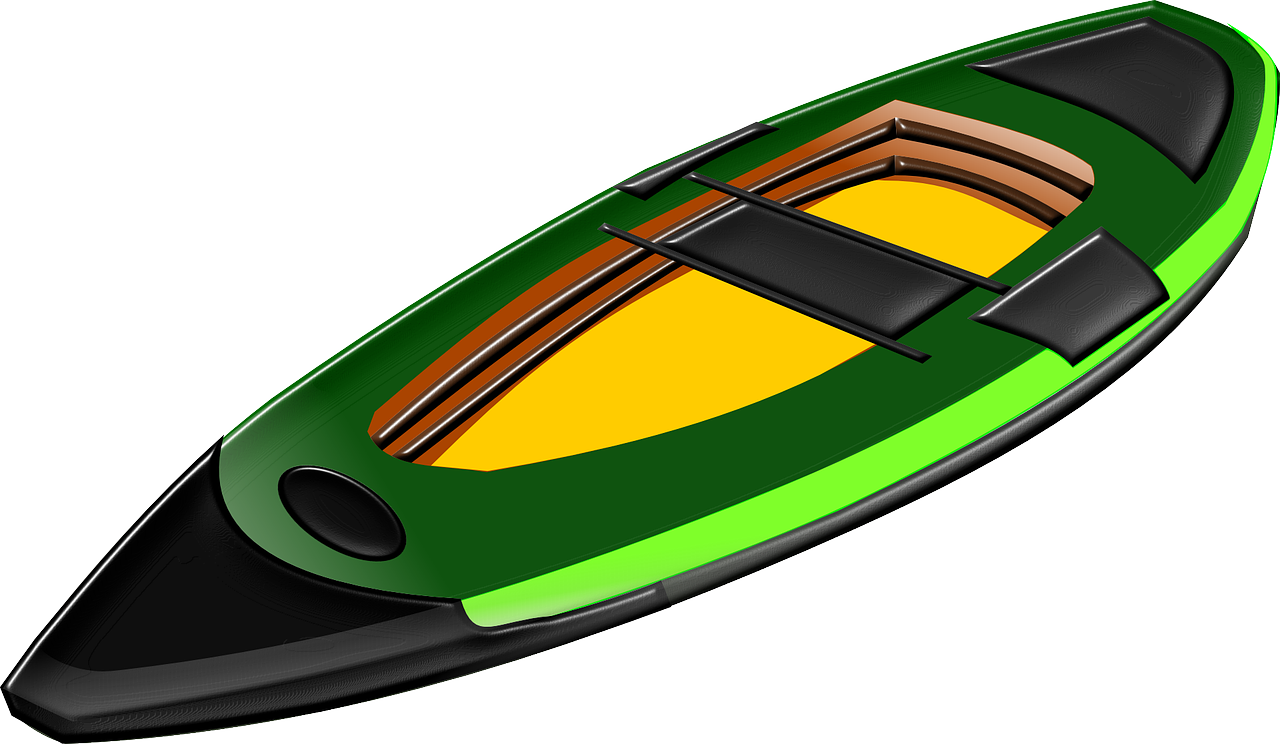 Green Black Kayak Top View.png PNG Image