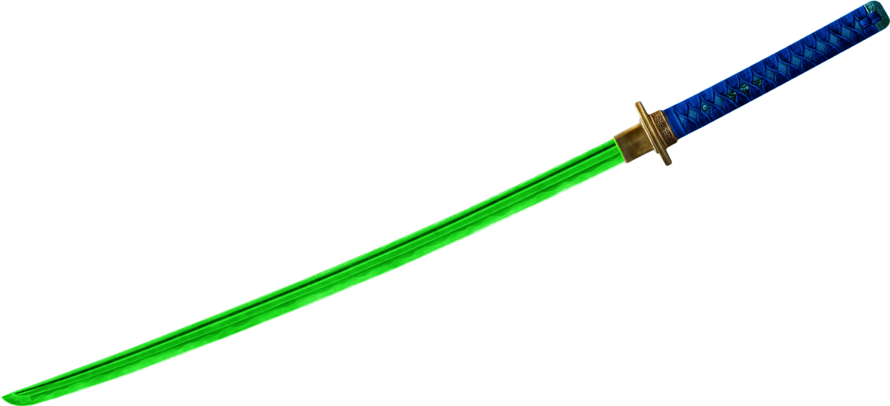 Green Blade Katana PNG Image