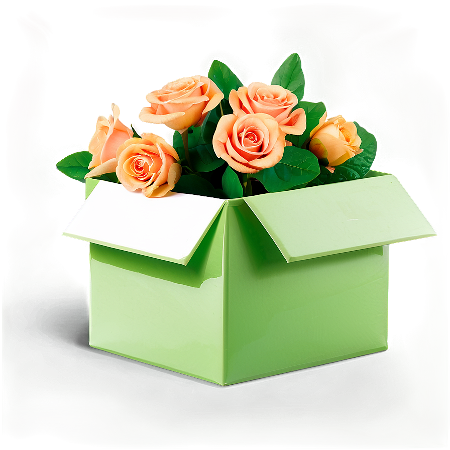 Green Box With Flowers Png Age56 PNG Image